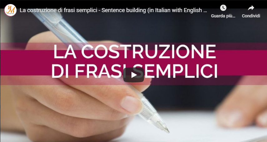 Link video costruzione frasi semplici