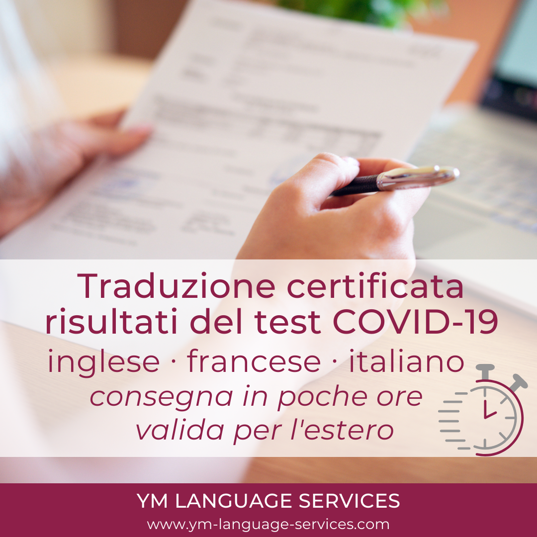 Traduzione risultati del test COVID-19_YM LANGUAGE SERVICES